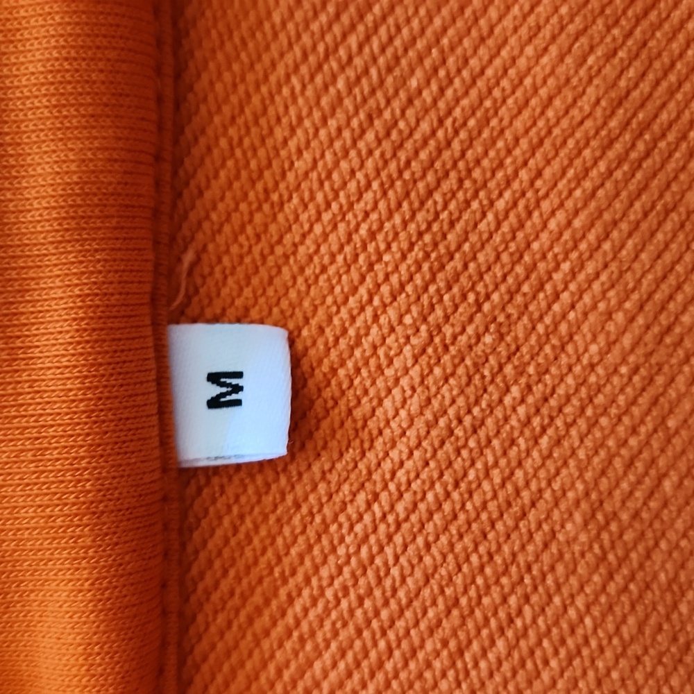 Orange sweatshirt 1/4 zip pullover Unisex Sz M running visible biking outdoors - Picture 8 of 9